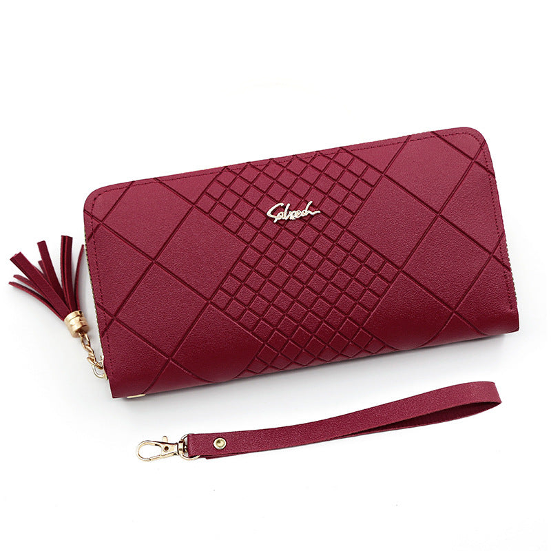 Women's Korean Long Portable Mobile Tassel Zipper Ladies Wallet