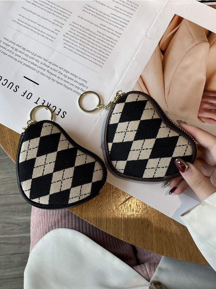 Fashion Canvas Mini Female With Hearts Coin Purses