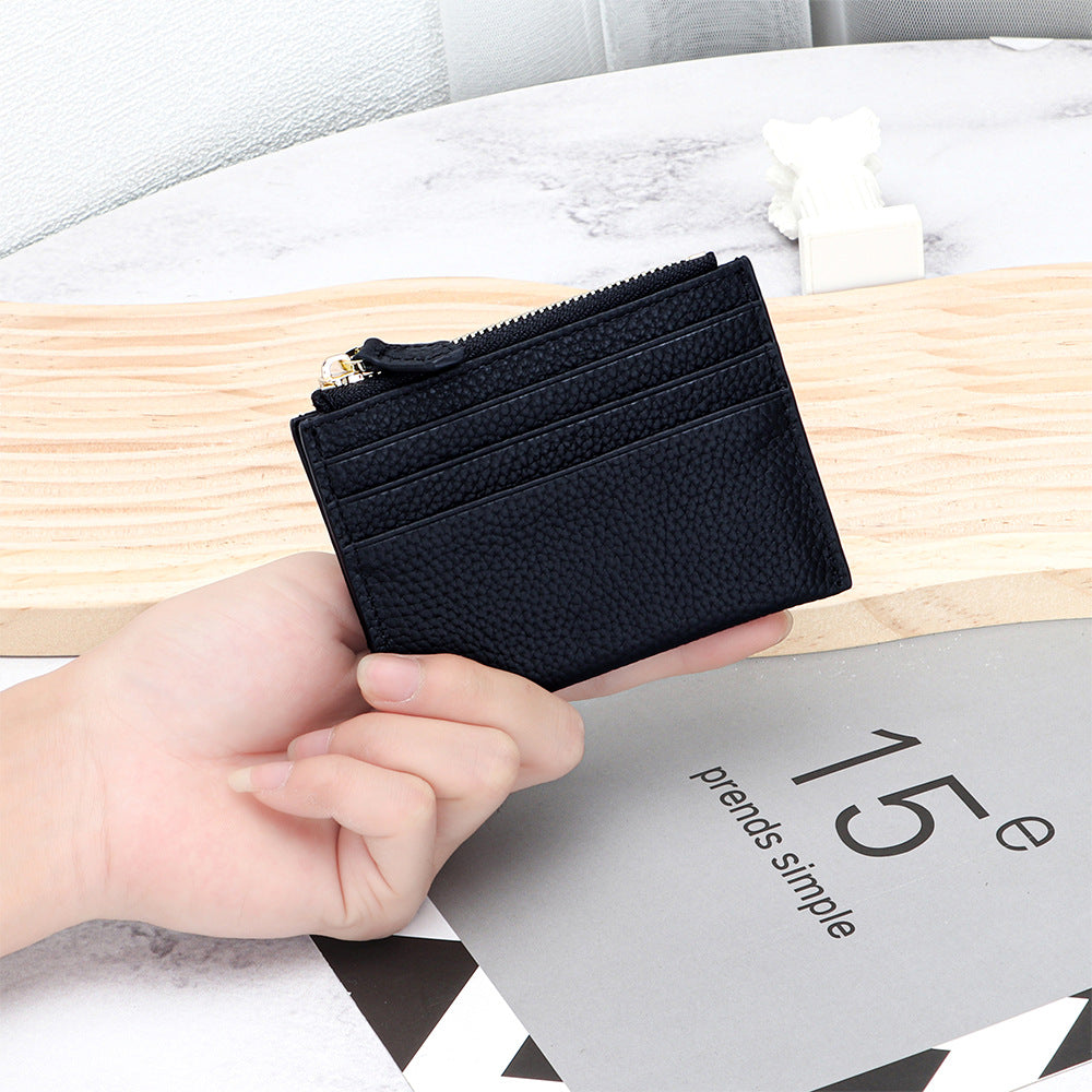 Women's Genuine Leather Fashion Mini Cowhide Certificate Ladies Wallet