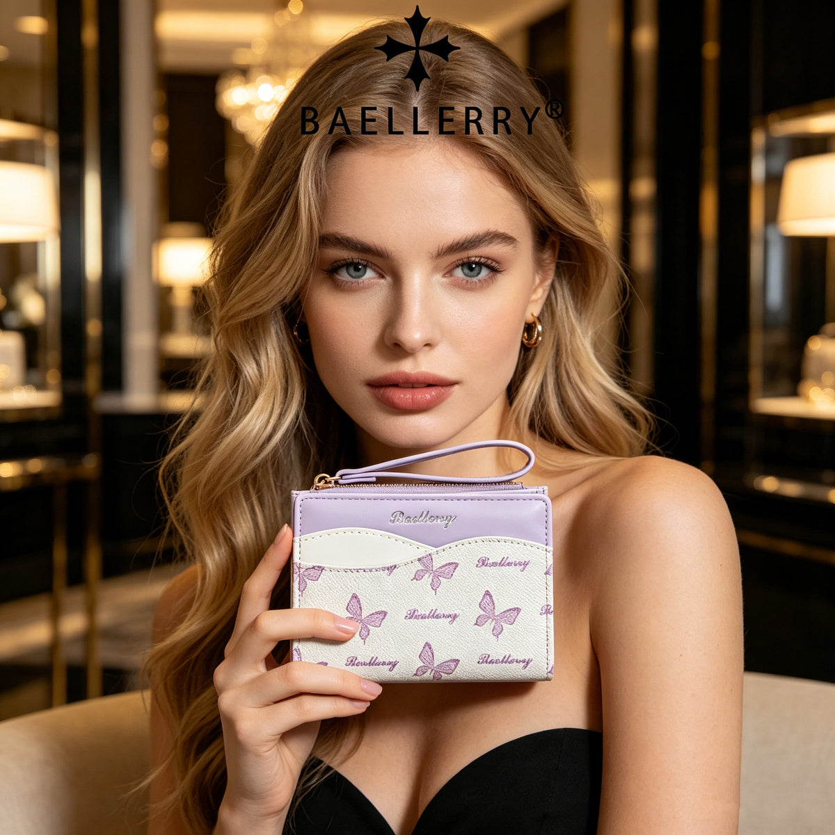 Women's High-grade Short Contrast Color Fashion Butterfly Ladies Wallet