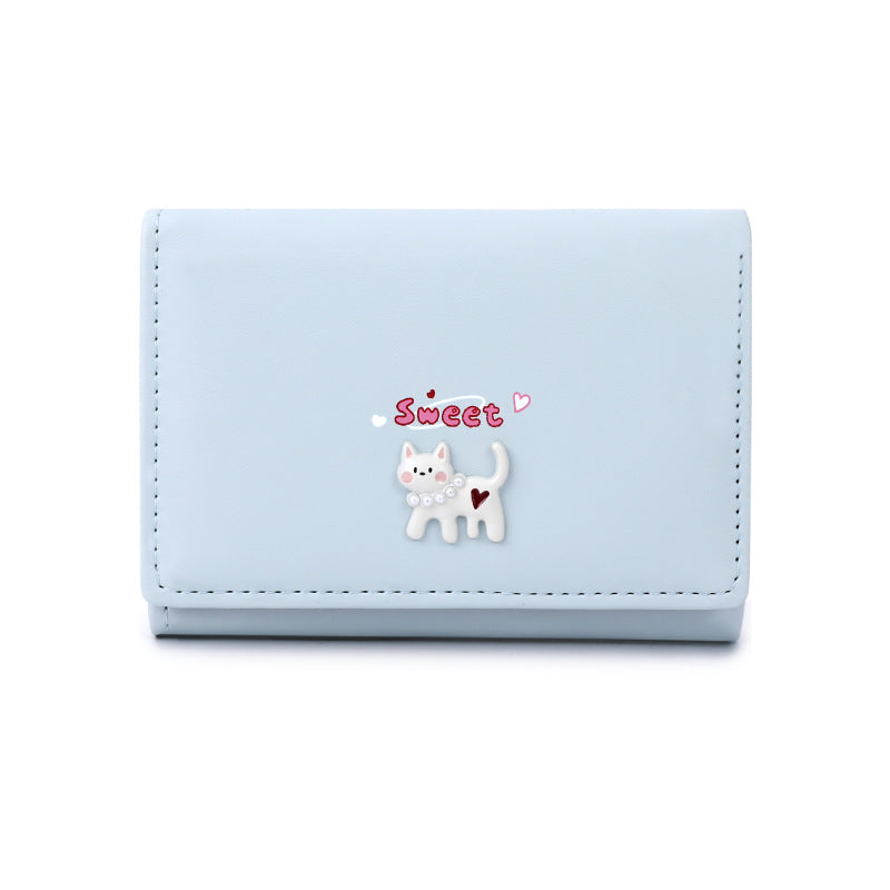 Women's Solid Color High-grade Kitten Cute Short Purses