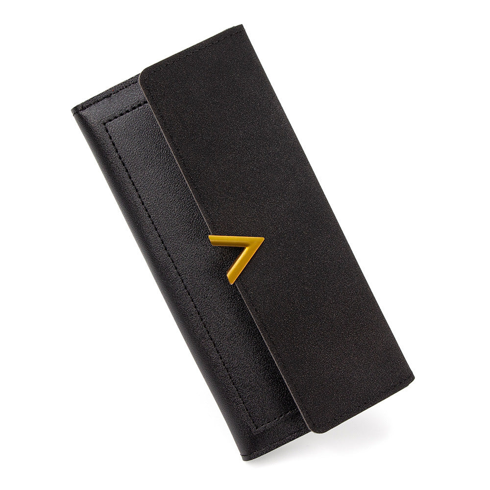 Women's Korean Long Clutch Solid Color Simple Zipper Multiple Ladies Wallet