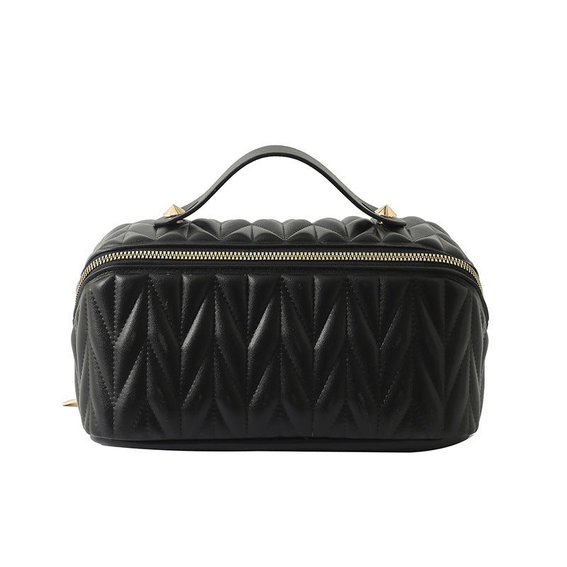 Good-looking Large Capacity Fashion Toiletry Solid Color Makeup Bag