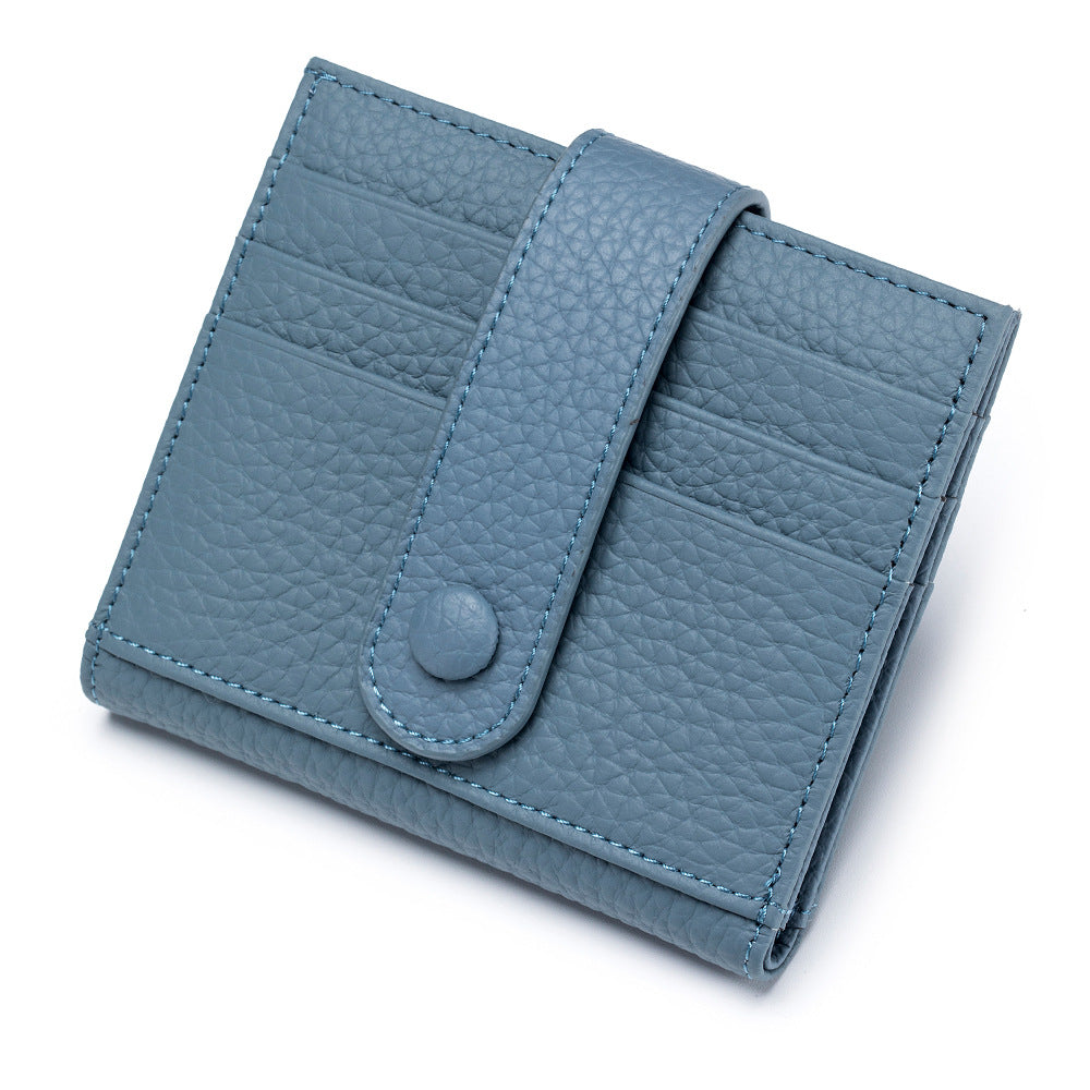 Women's Genuine Leather Short Korean Style Card Holder