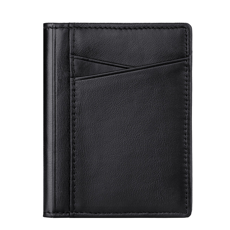 Oil Wax Cattlehide Multiple Slots Genuine Leather Card Holder
