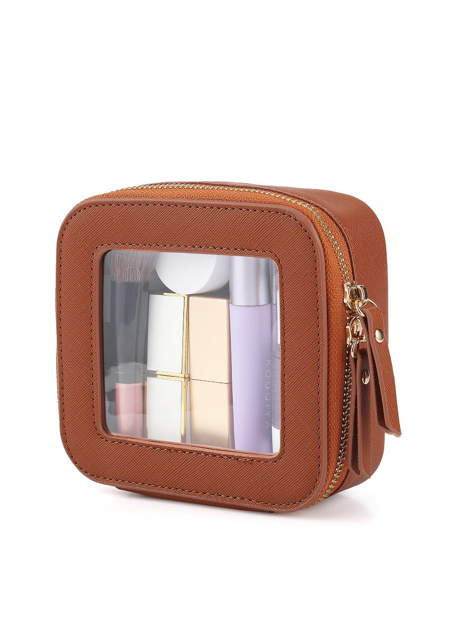 Transparent Portable Compact Cosmetics Storage Box Bags