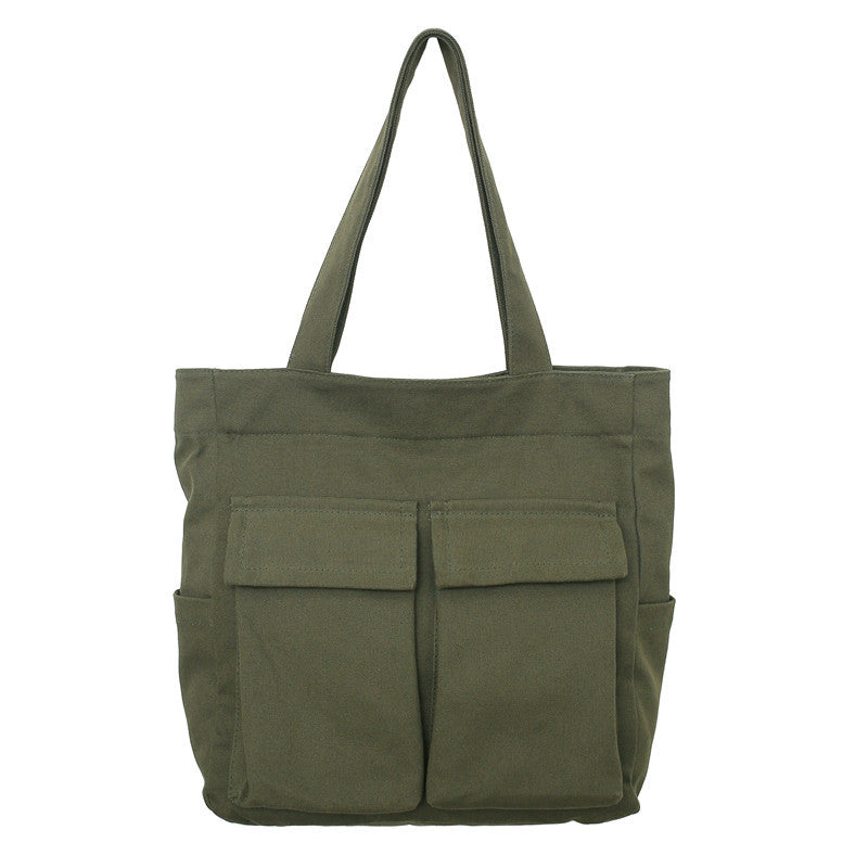 Women's & Men's Canvas Large Capacity Portable Korean Style Work Women's Shoulder Bag