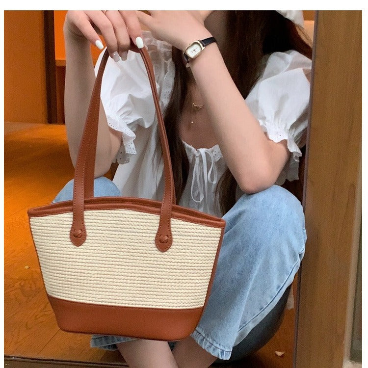 Summer Woven Simple Beach Large Capacity Handbags