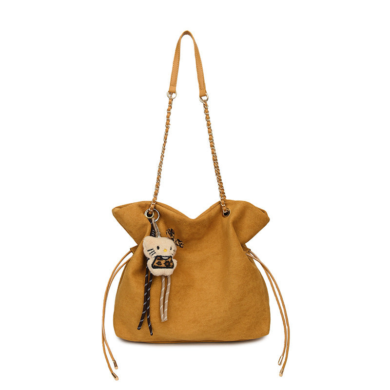 Women's Commuter Large Capacity Suede Vintage Trendy Underarm Drawable Women's Shoulder Bag