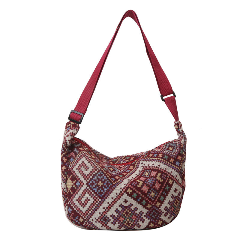 Women's National Fashion Ethnic Style Dumpling Color Crossbody Bags