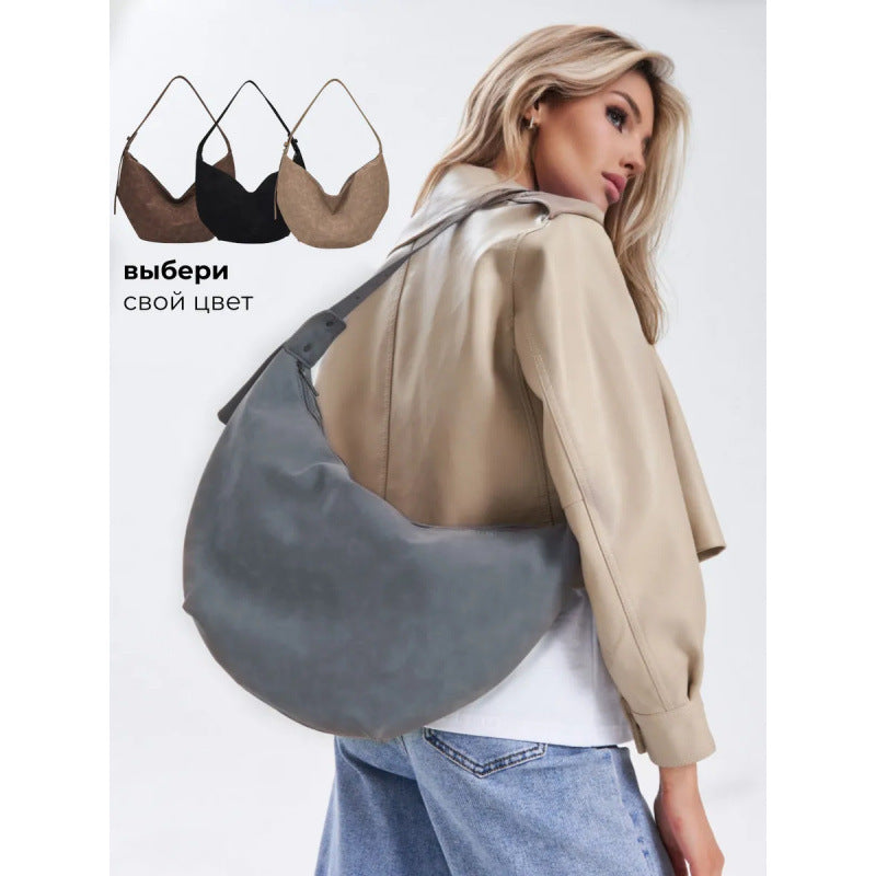 Women's Dumpling Soft Fashion Retro Design Advanced Women's Messenger Bag