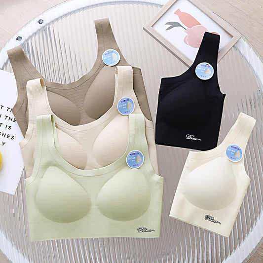 Women's Back Vest Small Chest Gathered Without Steel Ring Light Tanks Camis