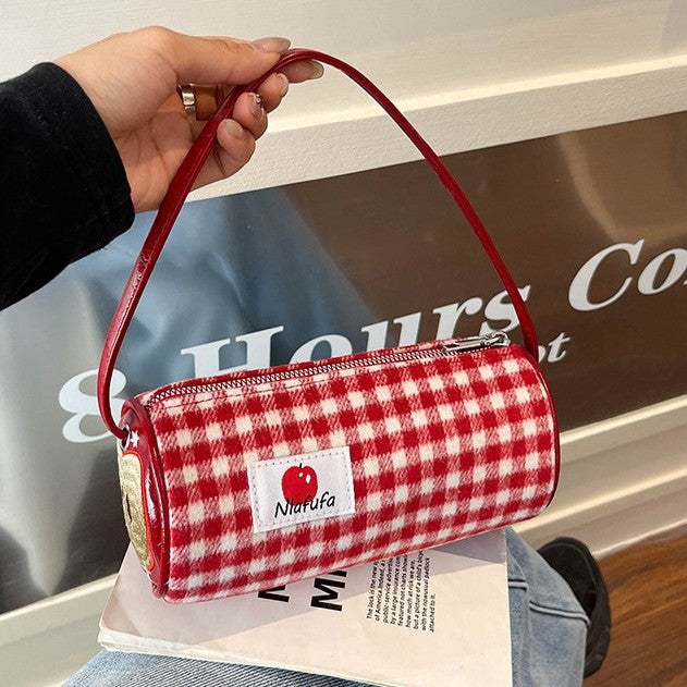 Wind Plaid Storage Good-looking Exquisite Underarm Western Style Shoulder Bags