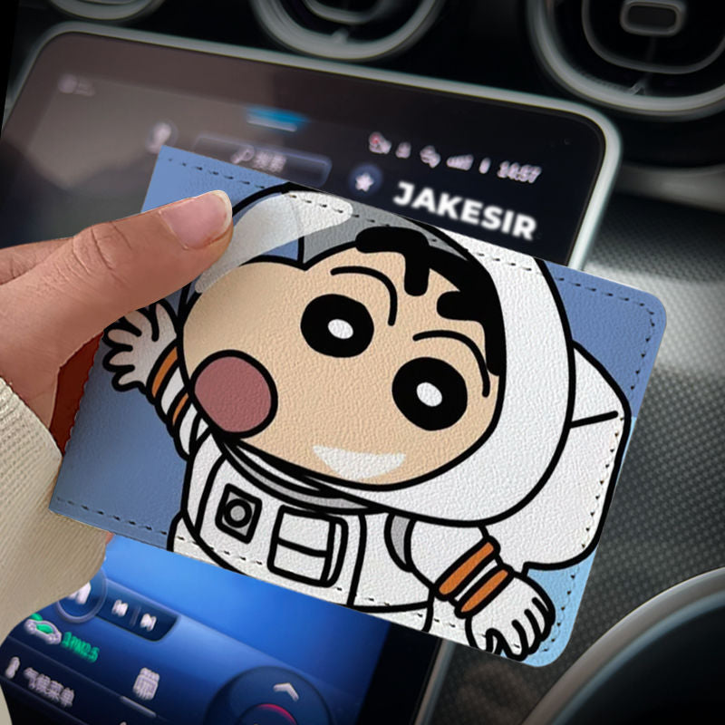 Crayon Cartoon Driving License Protective Cover Card Holder