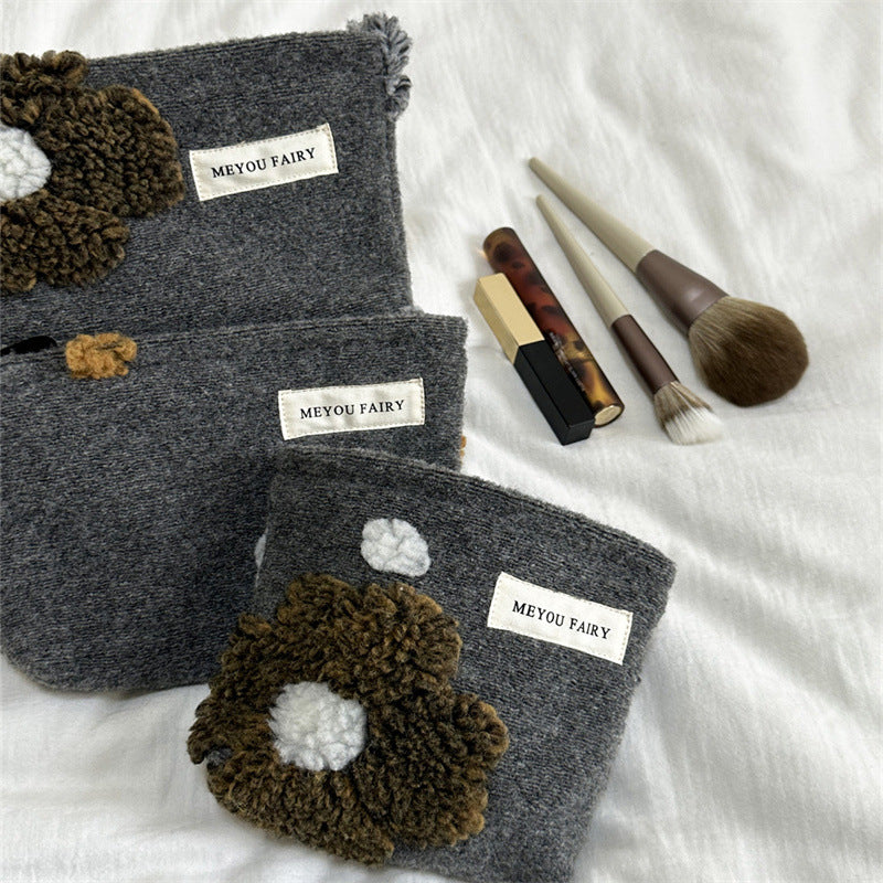 Simple Cartoon Flower Woolen Wash Portable Storage Liner Bags