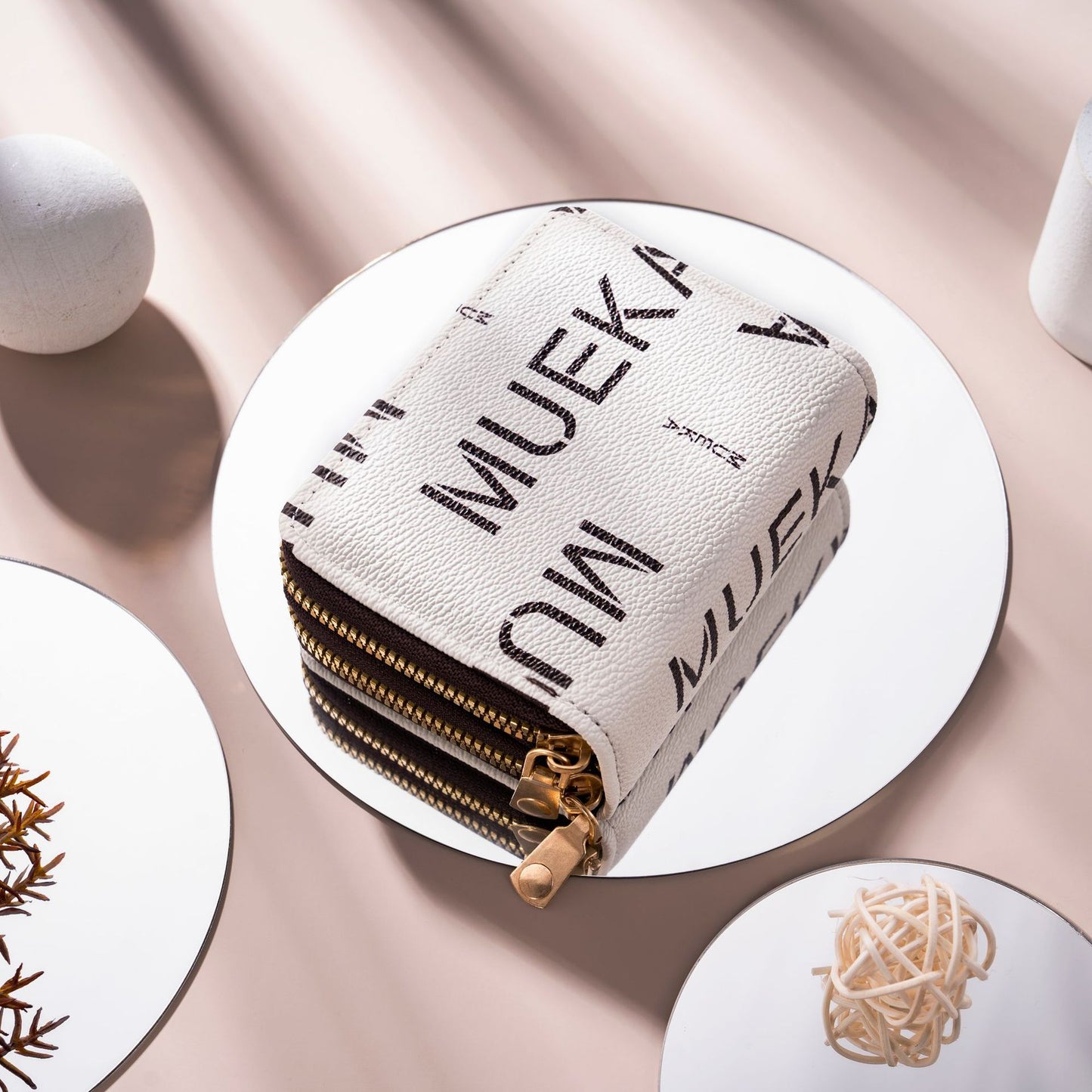 Women's Crocodile Pattern Organ Double Zipper Fashion Large Card Holder