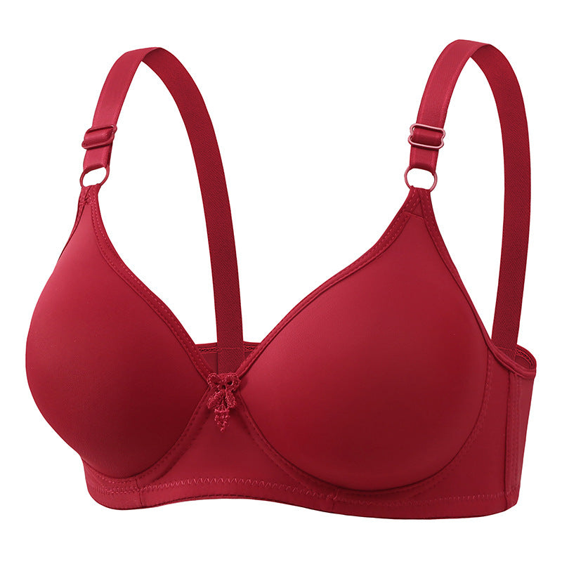 Women's Comfortable Three Breasted Traditional Thin Mould Cup Everyday Bras