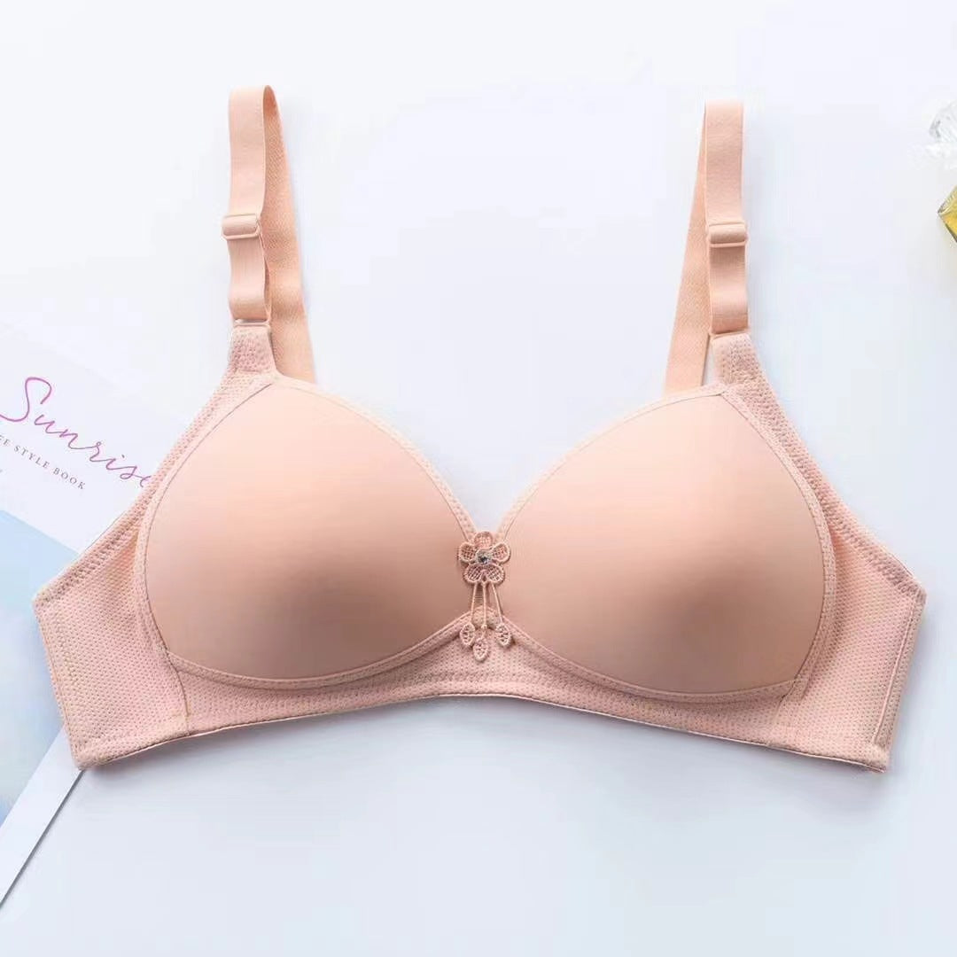 Cotton Boneless Soft Unchanged Thin Cup Glossy Everyday Bras