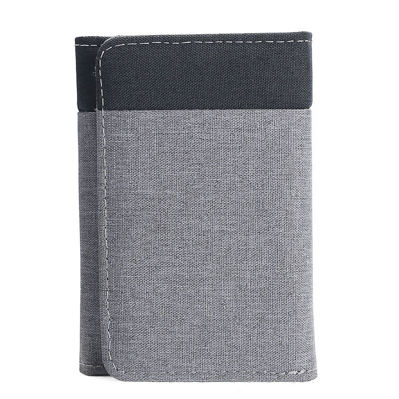 Men's Canvas Short Simple Contrast Color Denim Men's Wallets