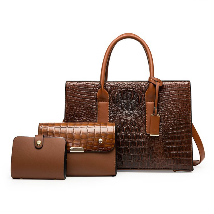 Women's Retro Crocodile Pattern Portable Large Capacity Women's Shoulder Bag