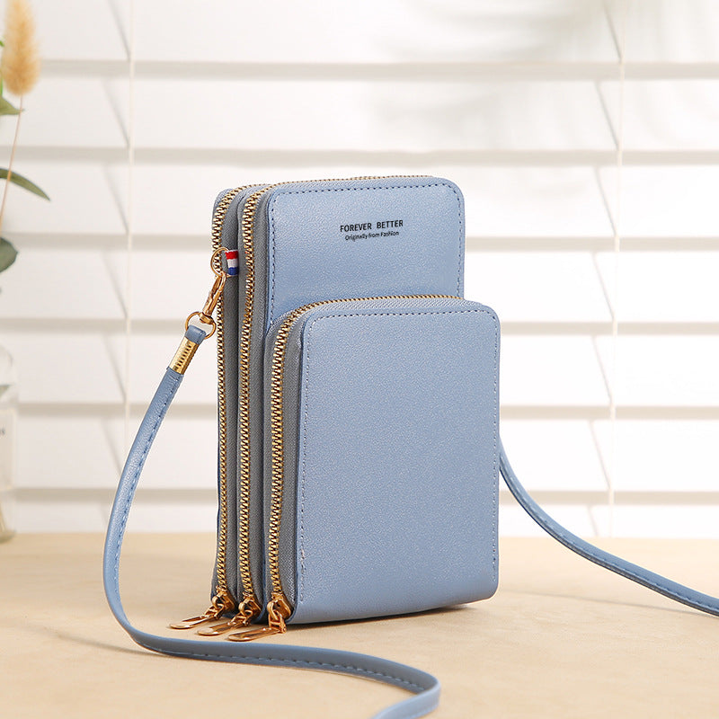 Women's Capacity Solid Color Fashion Simple Touch Screen Phone Bags