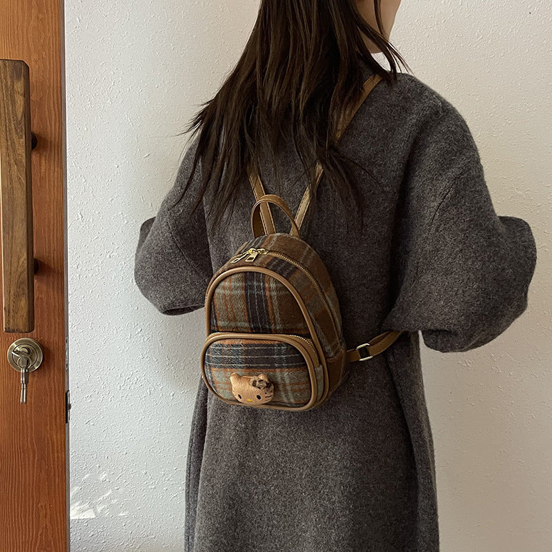 Korean Style Niche Mini Preppy Woolen Bags
