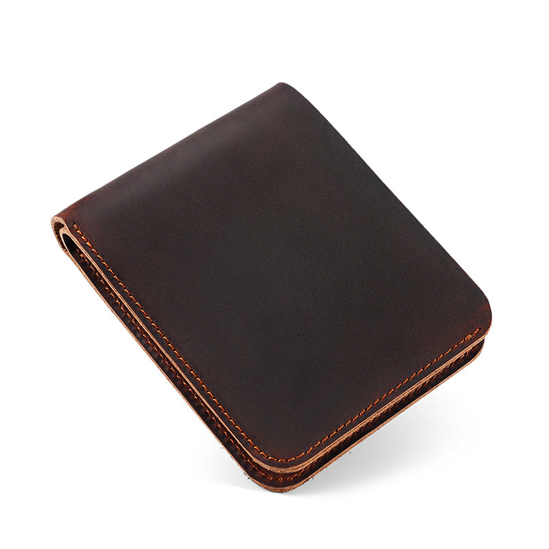 Men's Crazy Horse Leather Genuine Horizontal Dollar Men's Wallets