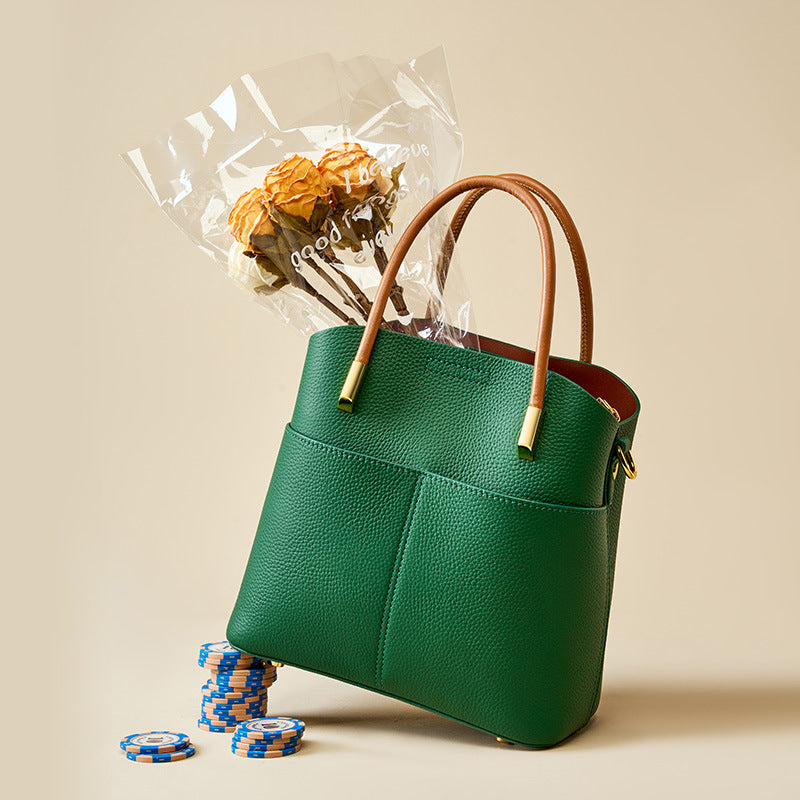 Women's Genuine Leather Western Style High-grade Handbags