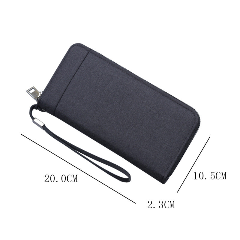 Men's Canvas Long Clutch Zipper Mobile Large Men's Wallets