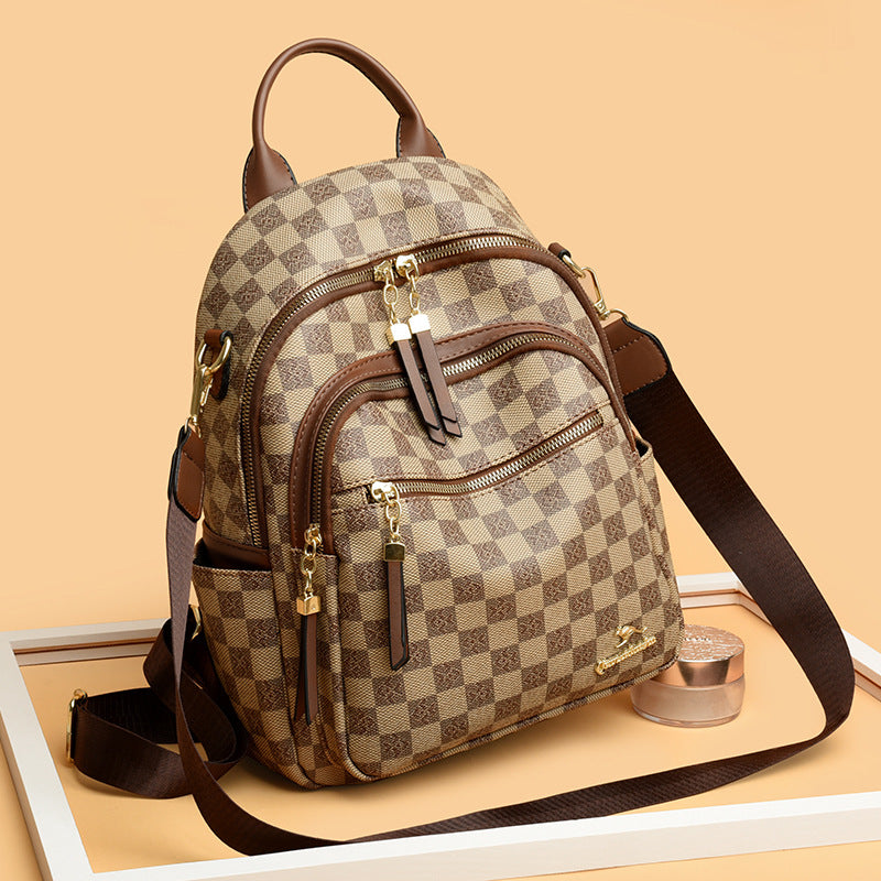 Women's Millennium Kangaroo Chessboard Plaid Texture Women's Shoulder Bag
