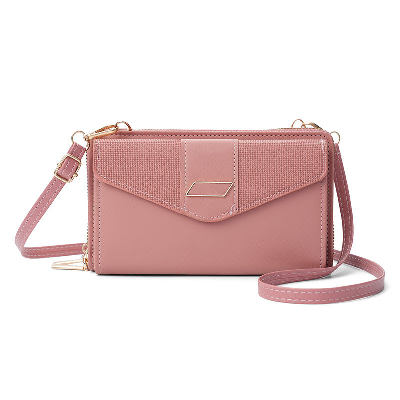 Women's Mobile Long Korean Style Double Zipper Large Phone Bags