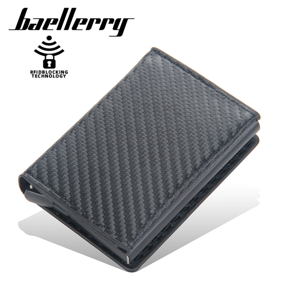 Men's Aluminum Box Multiple Slots Diamond Plaid Card Holder