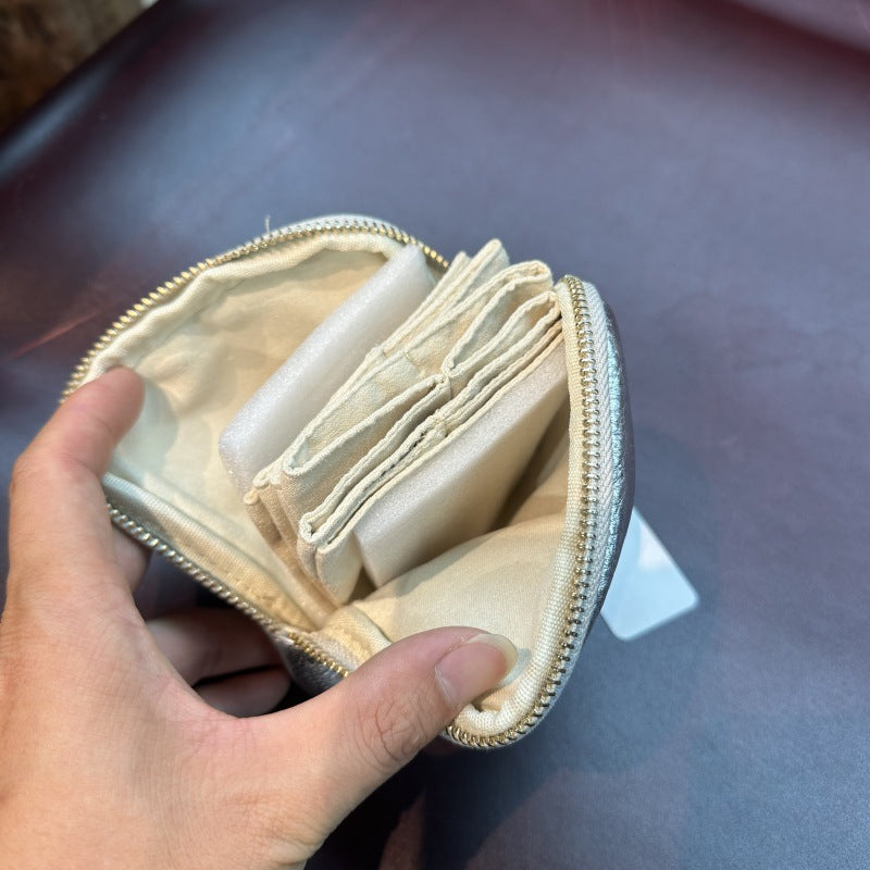 Storage Plain Oil Wax Leather First Layer Cowhide Jewelry Bracelet Makeup Bag