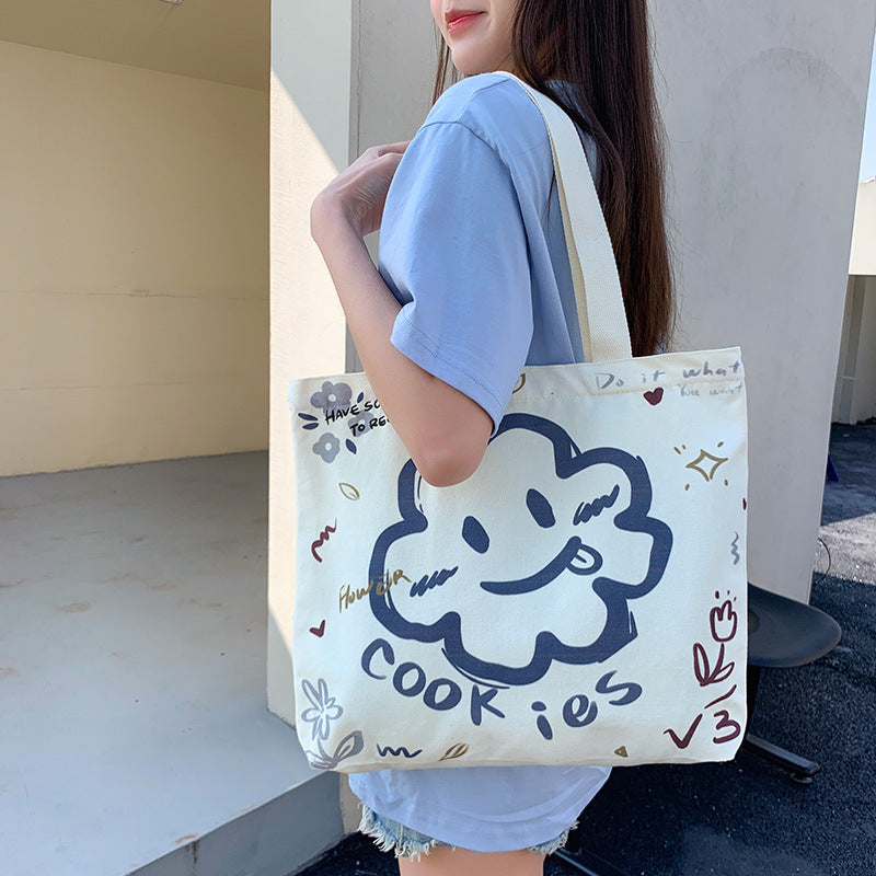 Women's Canvas Large Capacity Korean Style Commuter Women's Shoulder Bag