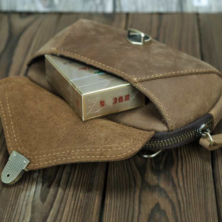 Men's Leather Genuine Construction Site Work Wear Bags