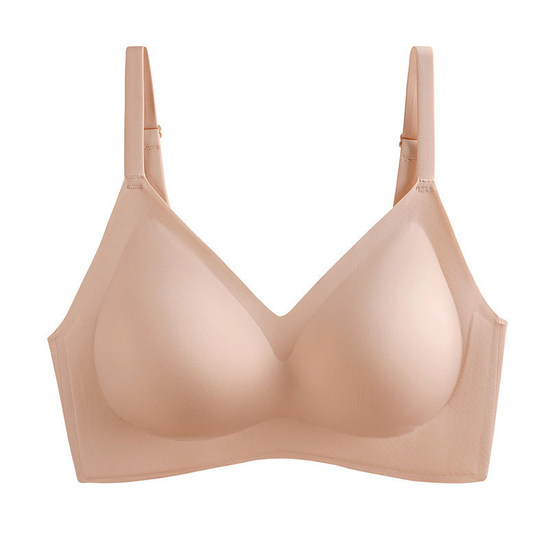 Women's Seamless Thin Underwear Wireless Small Chest Push Bras