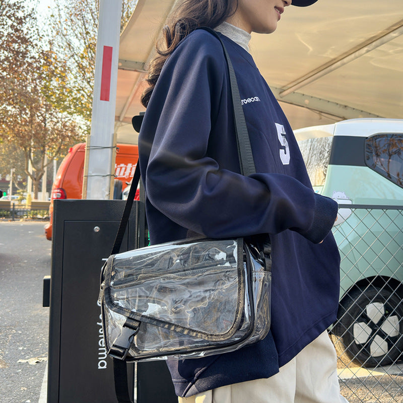 Simple Transparent Niche Waterproof Large Capacity Women's Messenger Bag