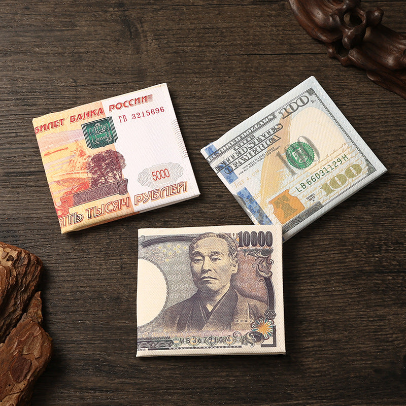 Men's Creative Dollar Printing Various Countries Pattern Men's Wallet