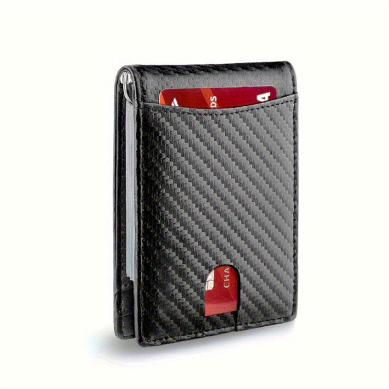 Men's American Gold Clip Carbon Fiber Pattern Card Holder