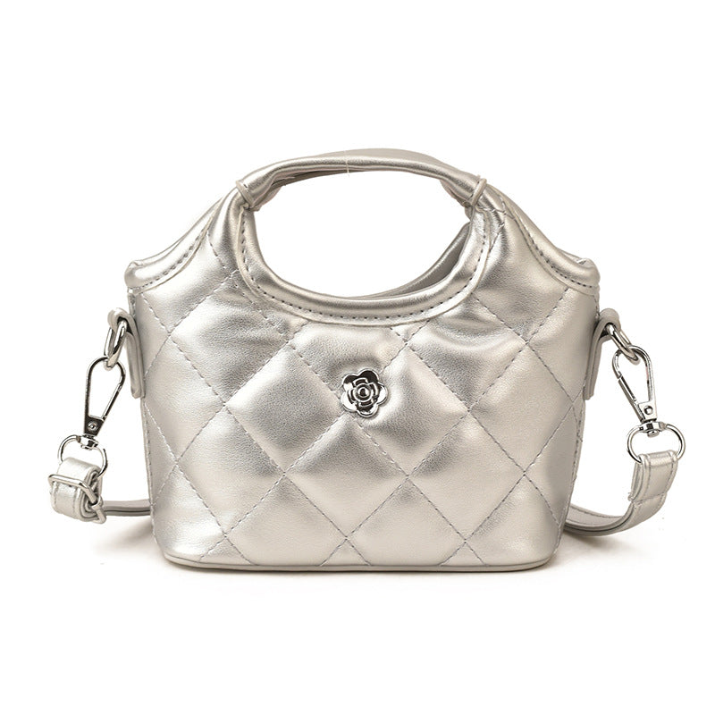 Women's Mini Portable Classic Style Diamond Embroidery Thread Camellia Women's Shoulder Bag