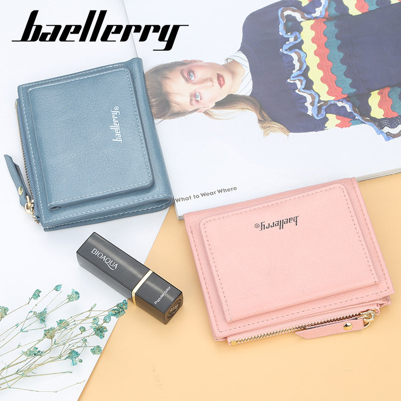 Women's Short Zipper Two-fold Horizontal Patent Leather Ladies Wallet