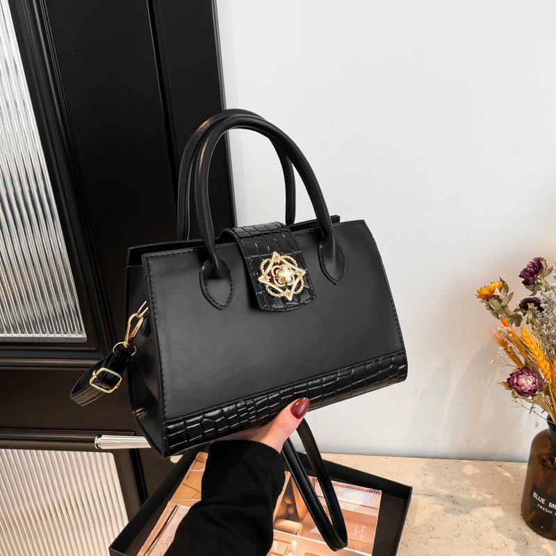Fashion Crocodile Pattern Stitching Texture Elegant Large Women's Shoulder Bag