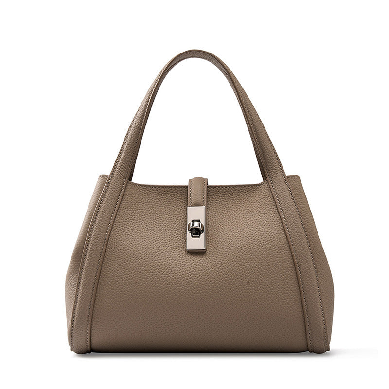 Women's Vegetable Basket Layer Cowhide Large Capacity Handbags