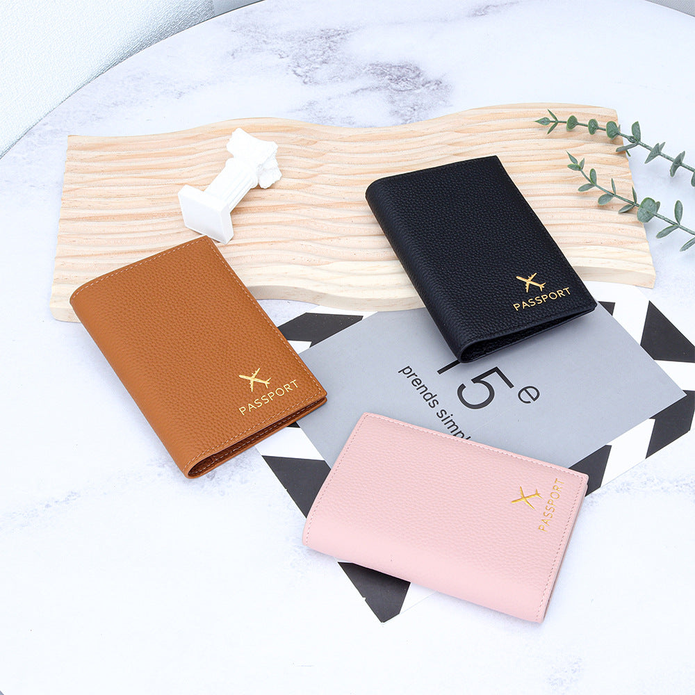 Women's & Men's Pure First Layer Cowhide Passport Fashion Thin Leather Ladies Wallet