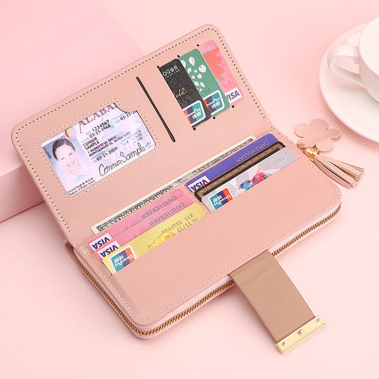 Women's Long Large Capacity Zipper Mobile Ladies Wallets