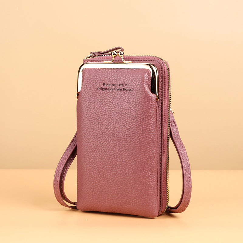 Mobile Pouch Vertical Zipper Fashion Litchi Phone Bags