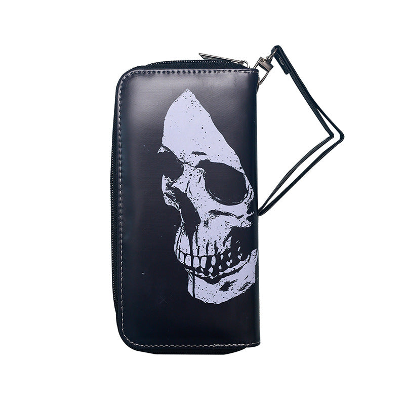 Women's & Men's Retro Skull Personalized Long Large Capacity Men's Wallet