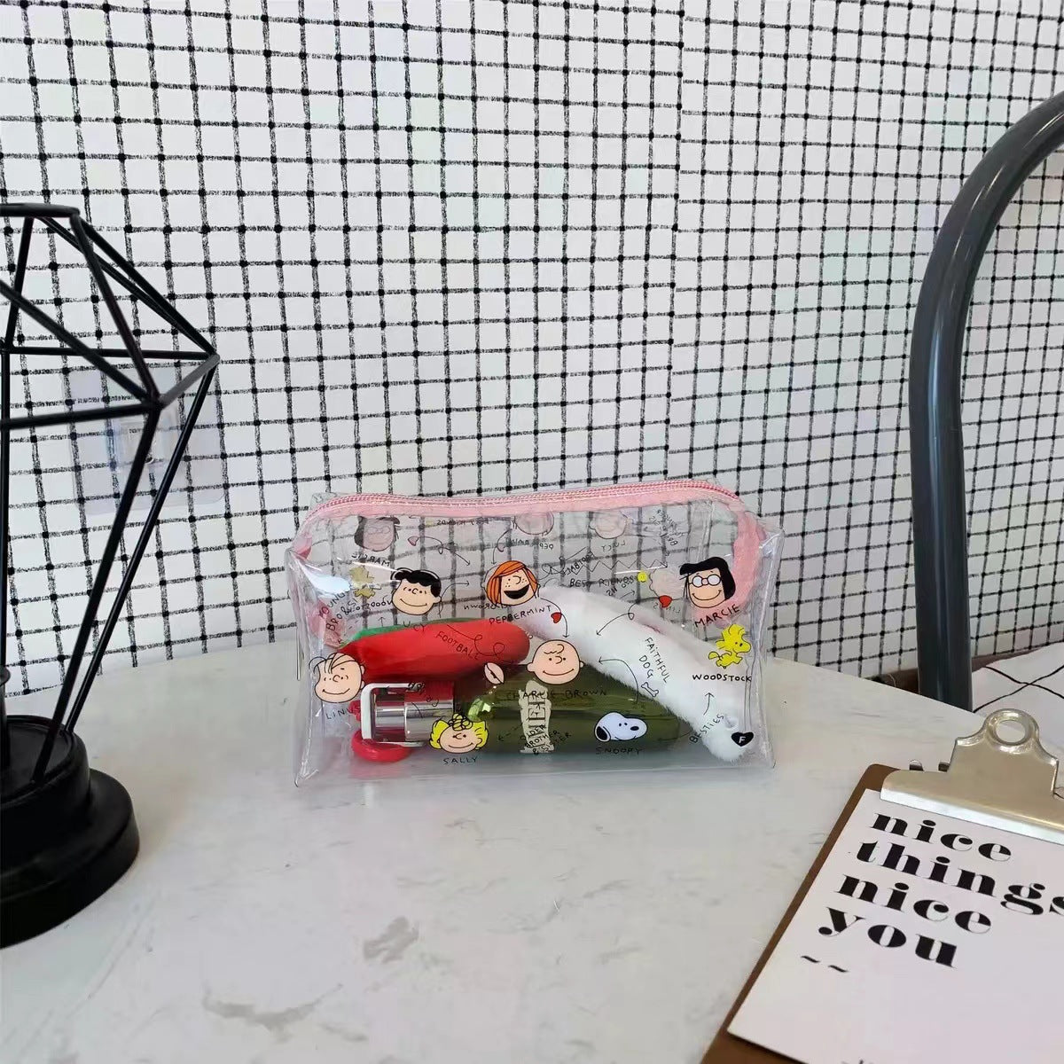 Women's Printed Fruit Cute Transparent Portable Storage Cosmetic Bags