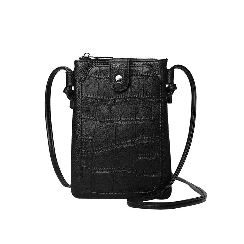 Color Simple Style Crocodile Pattern Mobile Fashion Trend Phone Bags