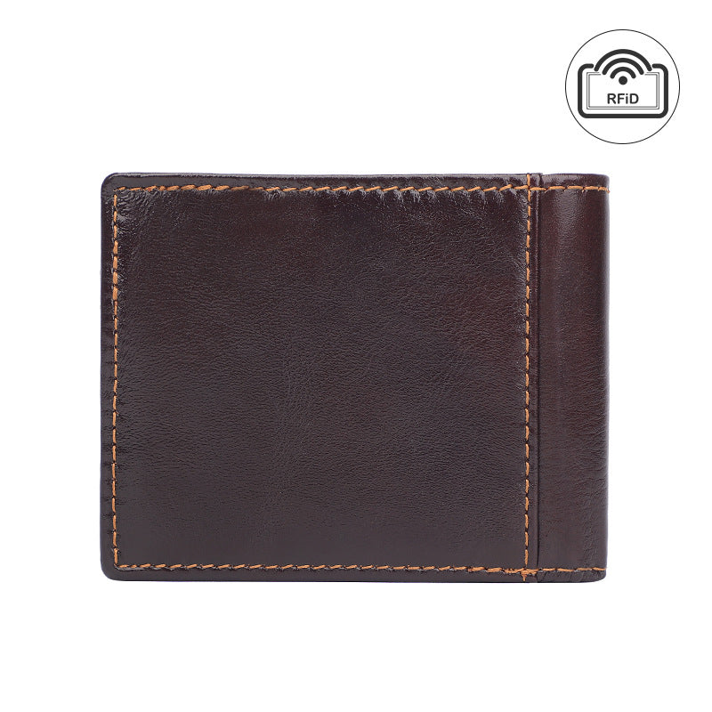 Oil Wax Leather For Man First Layer Card Holder